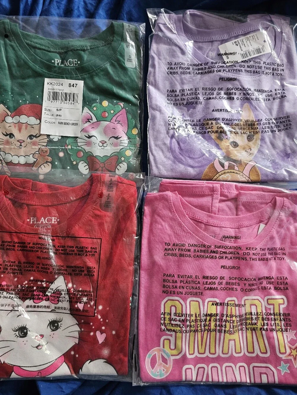 The Children's Place Set Of 4 T-Shirts Size T5-6 kids Brand New